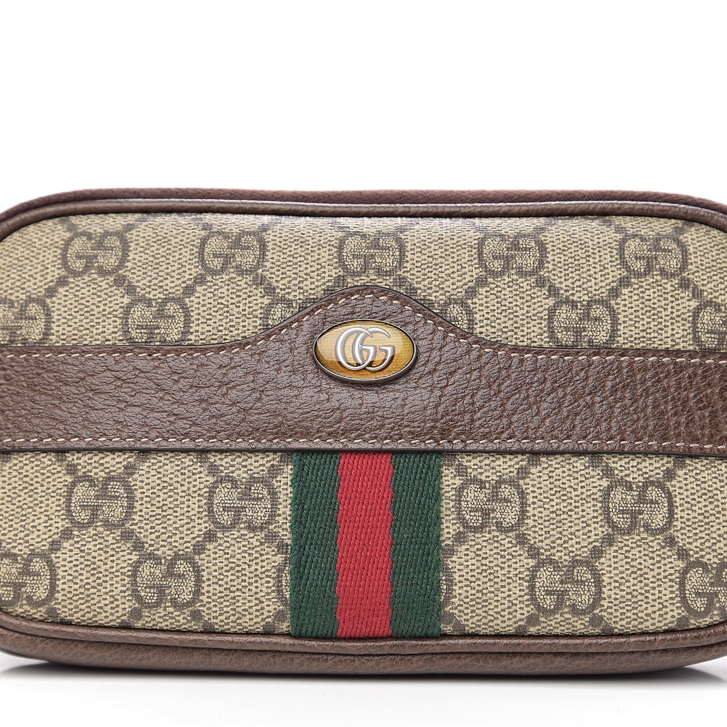 GG Supreme Monogram Ophidia Belted iPhone Case 85 34 Dark Brown