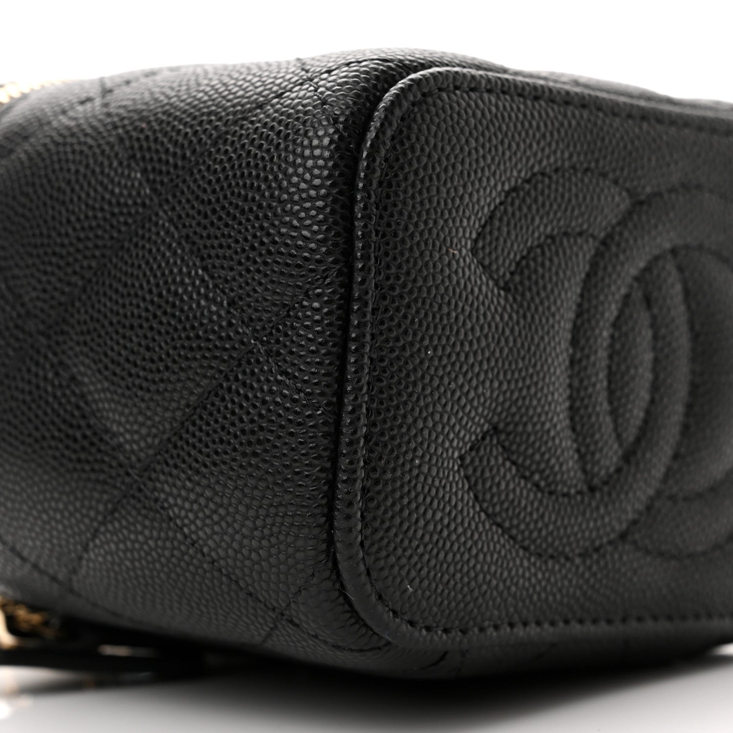 Chanel Caviar Quilted Mini Vanity Case With Chain Black 9 of 11