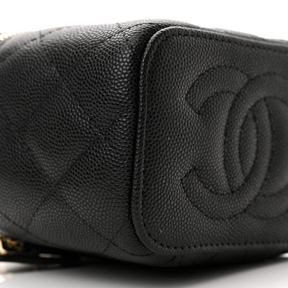 Chanel Caviar Quilted Mini Vanity Case With Chain Black 9 of 11