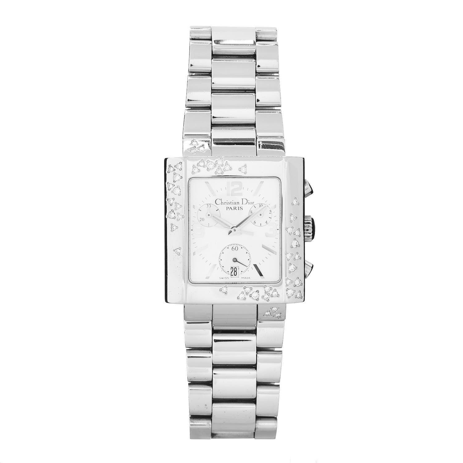 Christian Dior Stainless Steel Diamond 31mm Riva Chronograph Quartz Watch 1 of 5