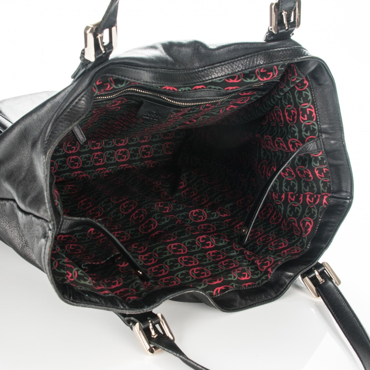 Calfskin Large Britt Shoulder Bag Black