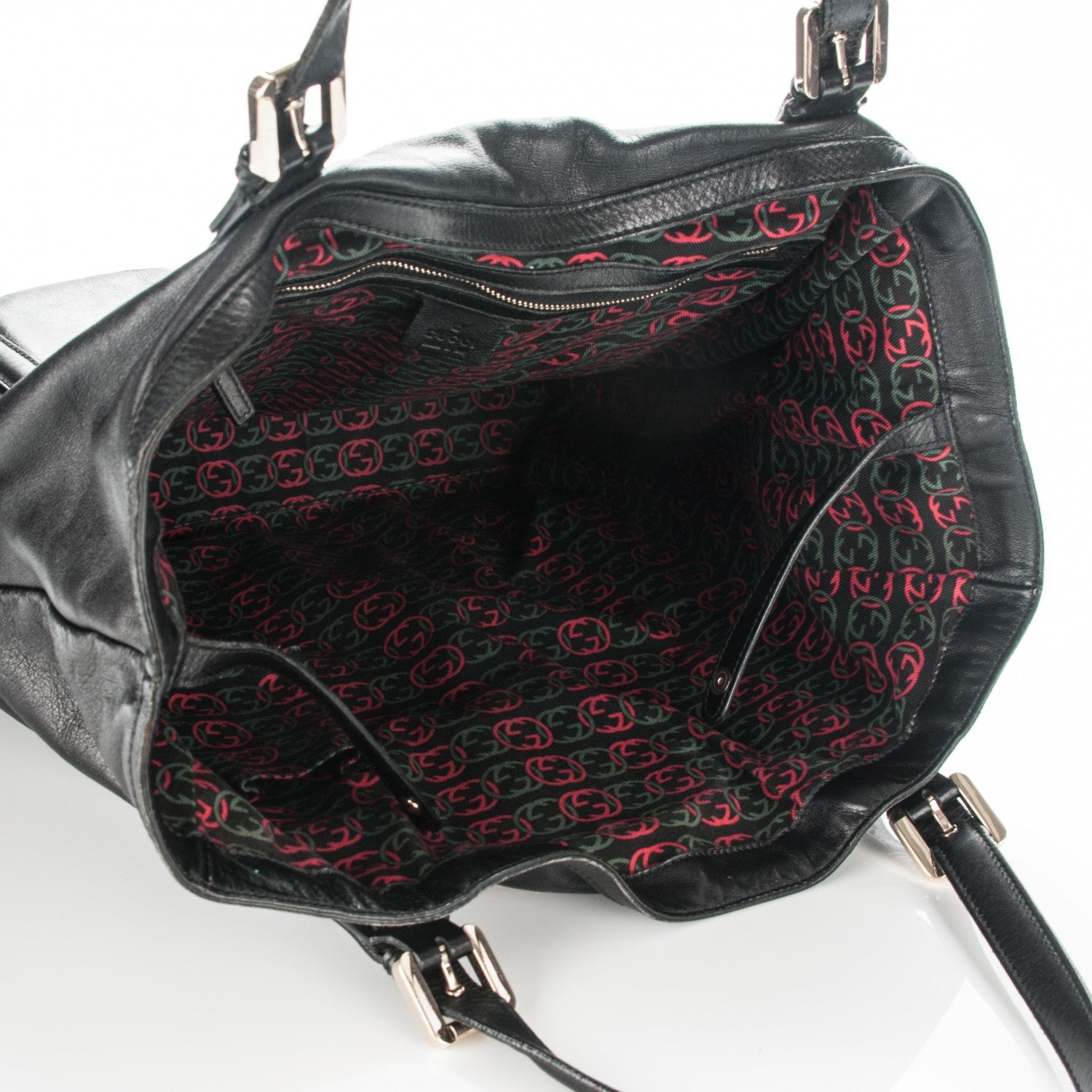 Gucci Calfskin Large Britt Shoulder Bag Black 5 of 9