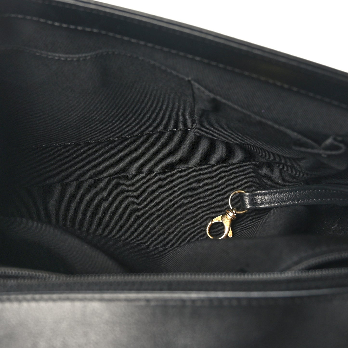 Calfskin Quilted Large Boy Flap Black