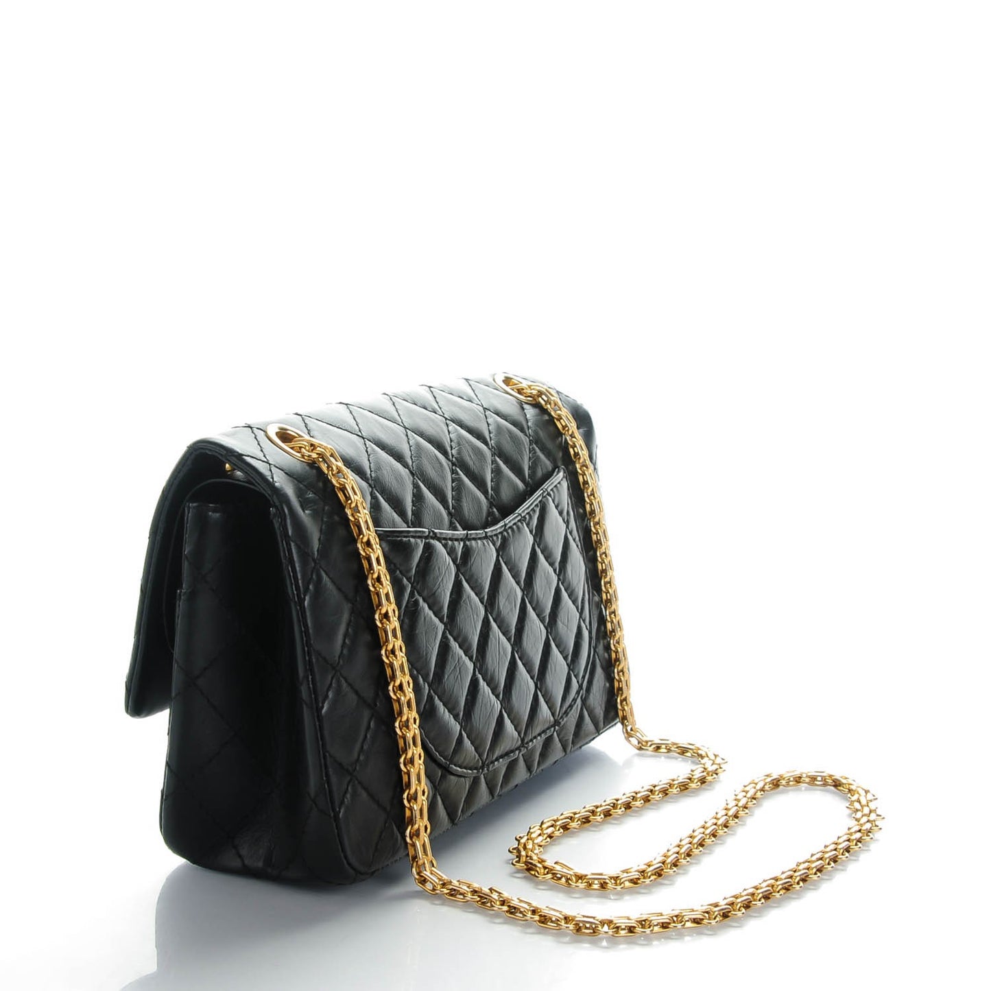 Aged Calfskin Quilted 2.55 Reissue 225 Flap Black