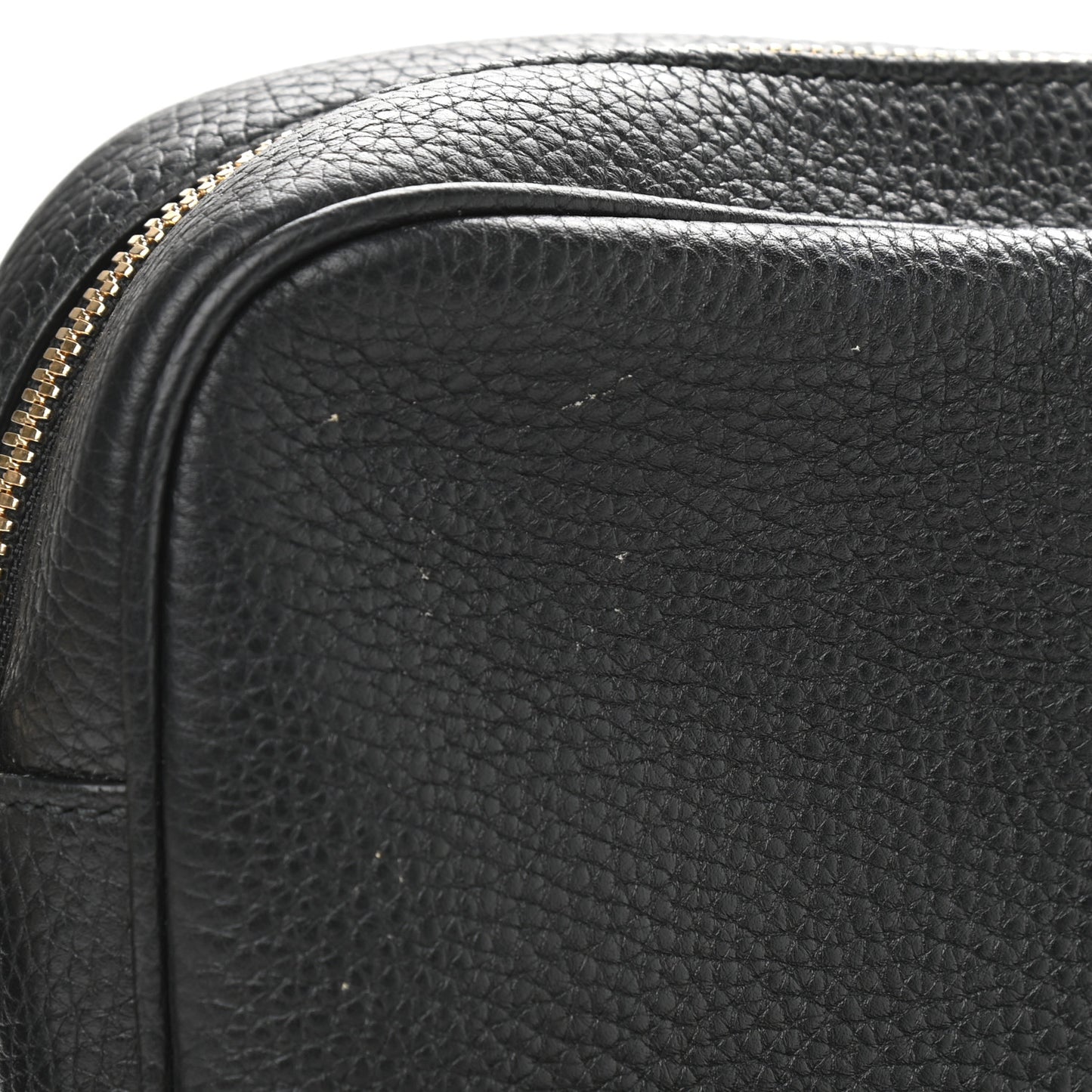 Pebbled Calfskin Small Soho Disco Bag Black