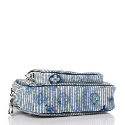 Louis Vuitton Hickory Stripes Denim Monogram Watercolor Outdoor Pouch Blue 4 of 8