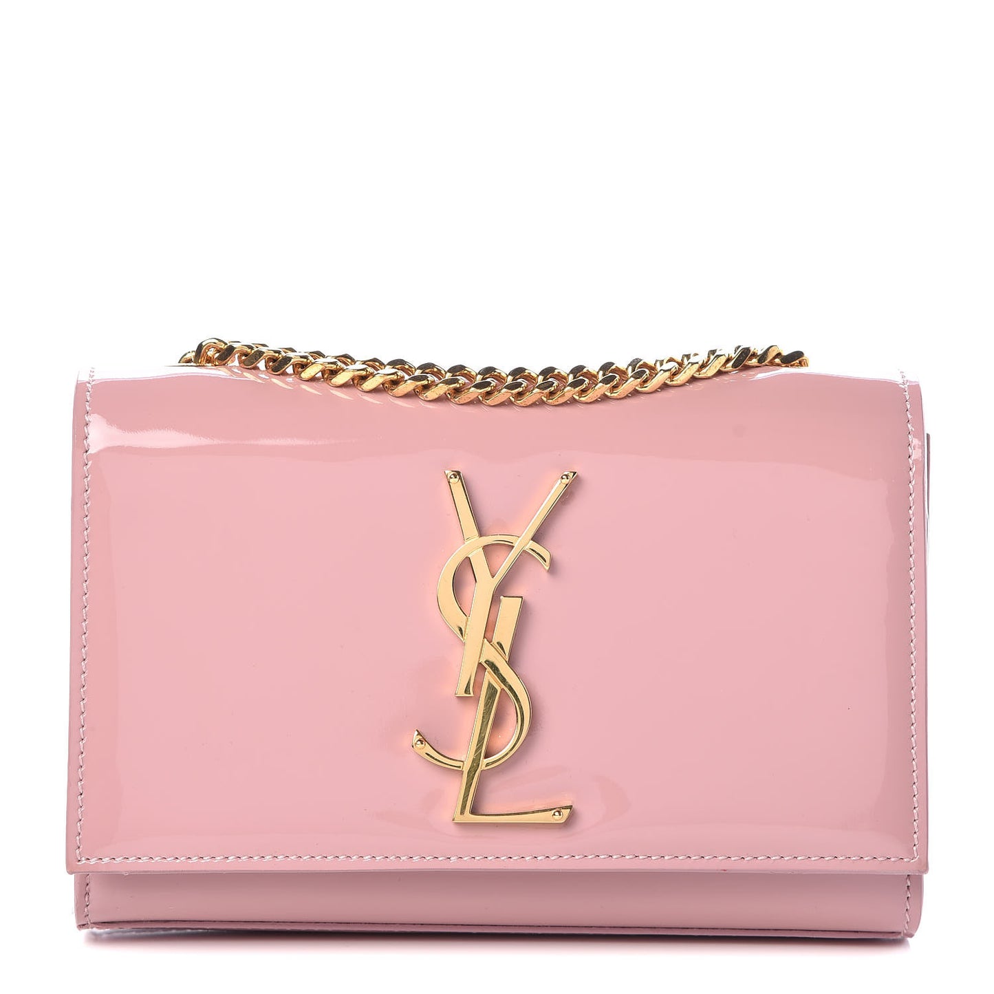 Patent Small Classic Monogram Kate Satchel Dragee