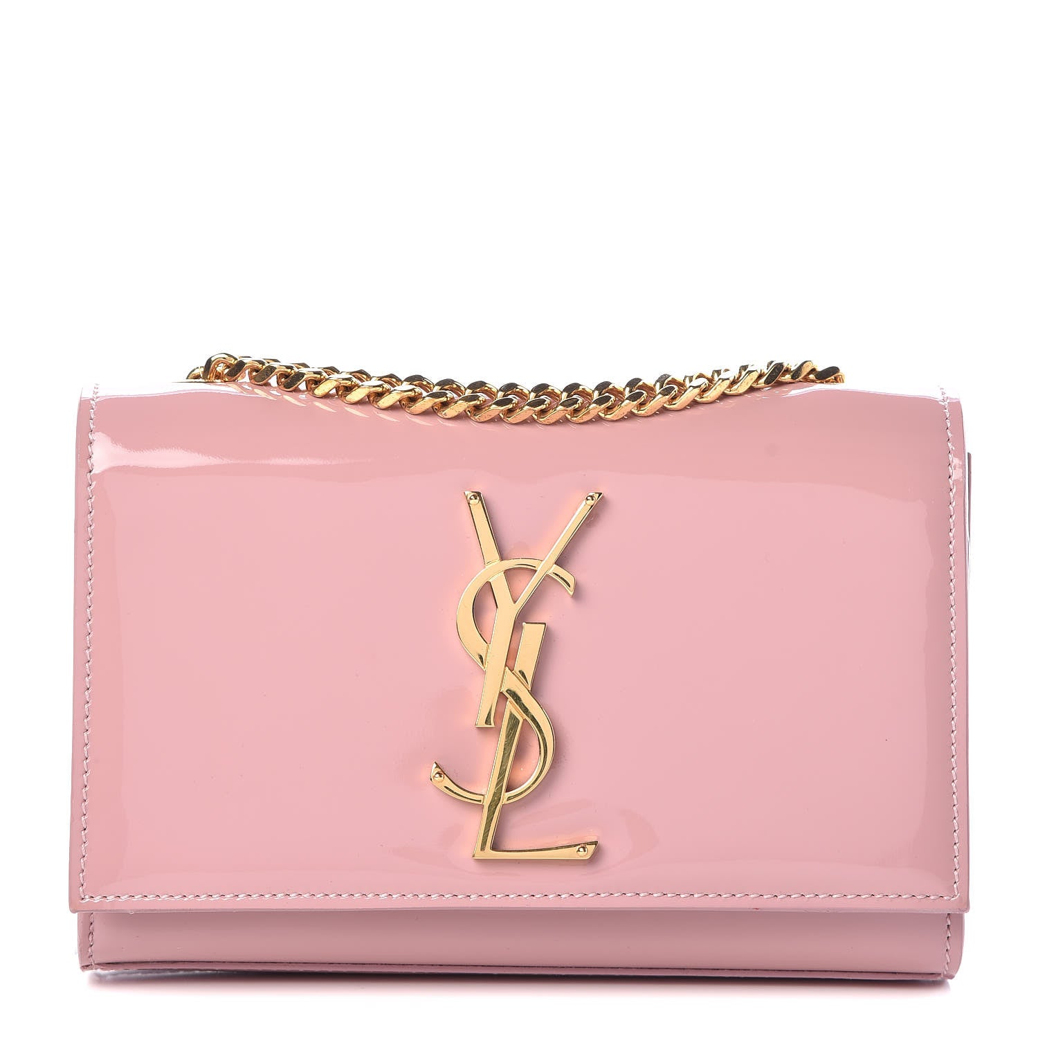 Saint Laurent Patent Small Classic Monogram Kate Satchel Dragee 1 of 10