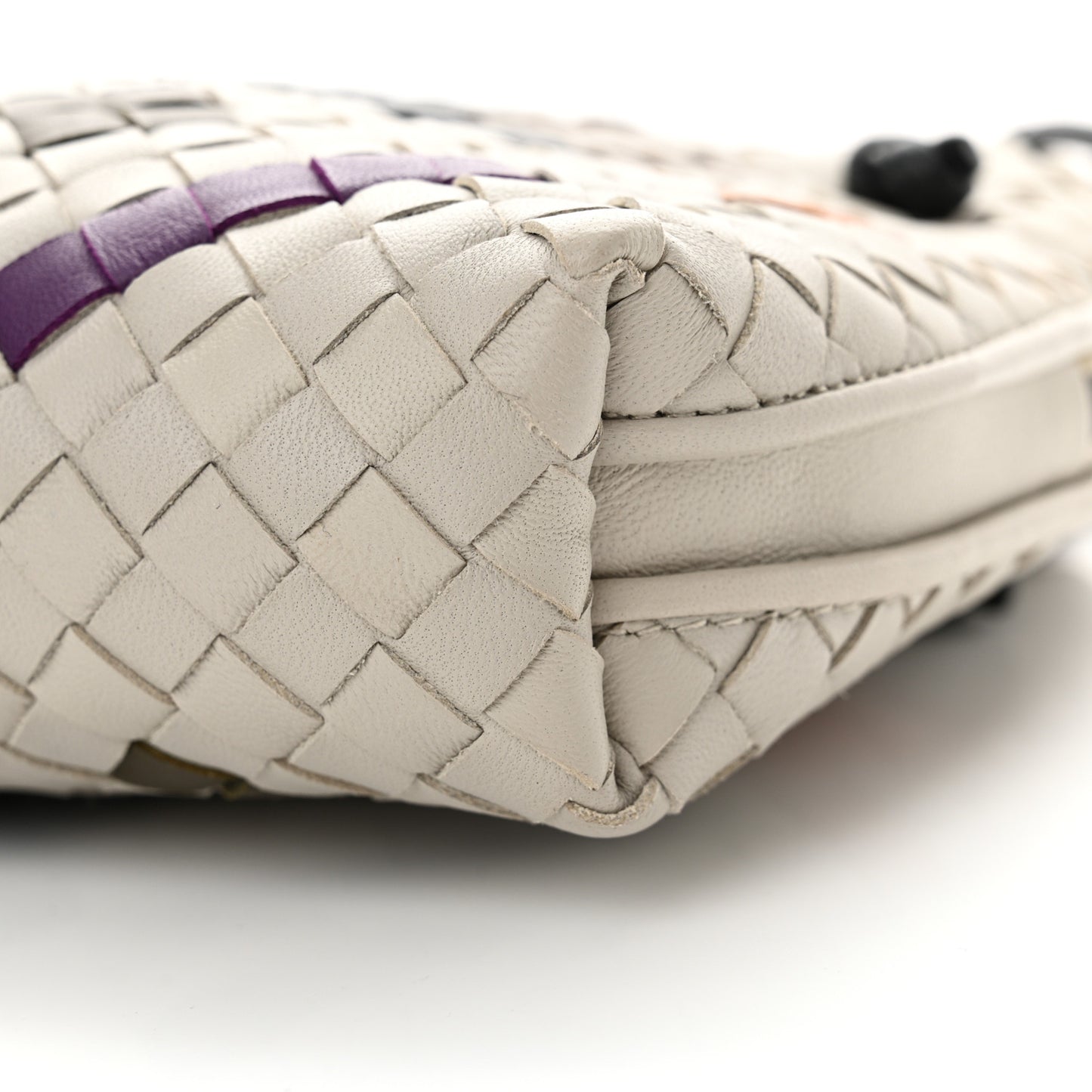 Nappa Intrecciato Nodini Crossbody Messenger Cement Abstract