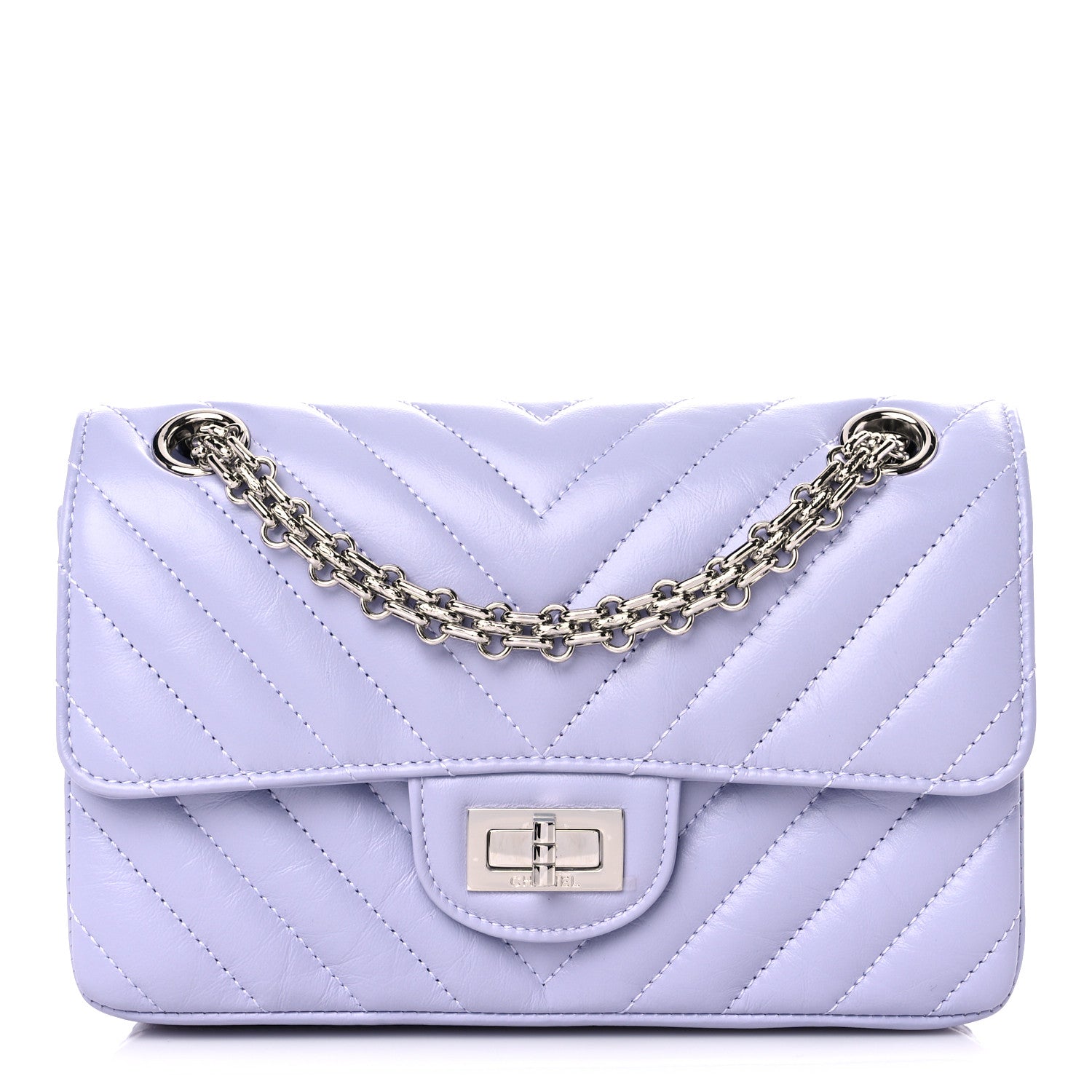 Chanel Aged Calfskin Chevron Quilted 2.55 Reissue Mini Flap Light Purple 1 of 10
