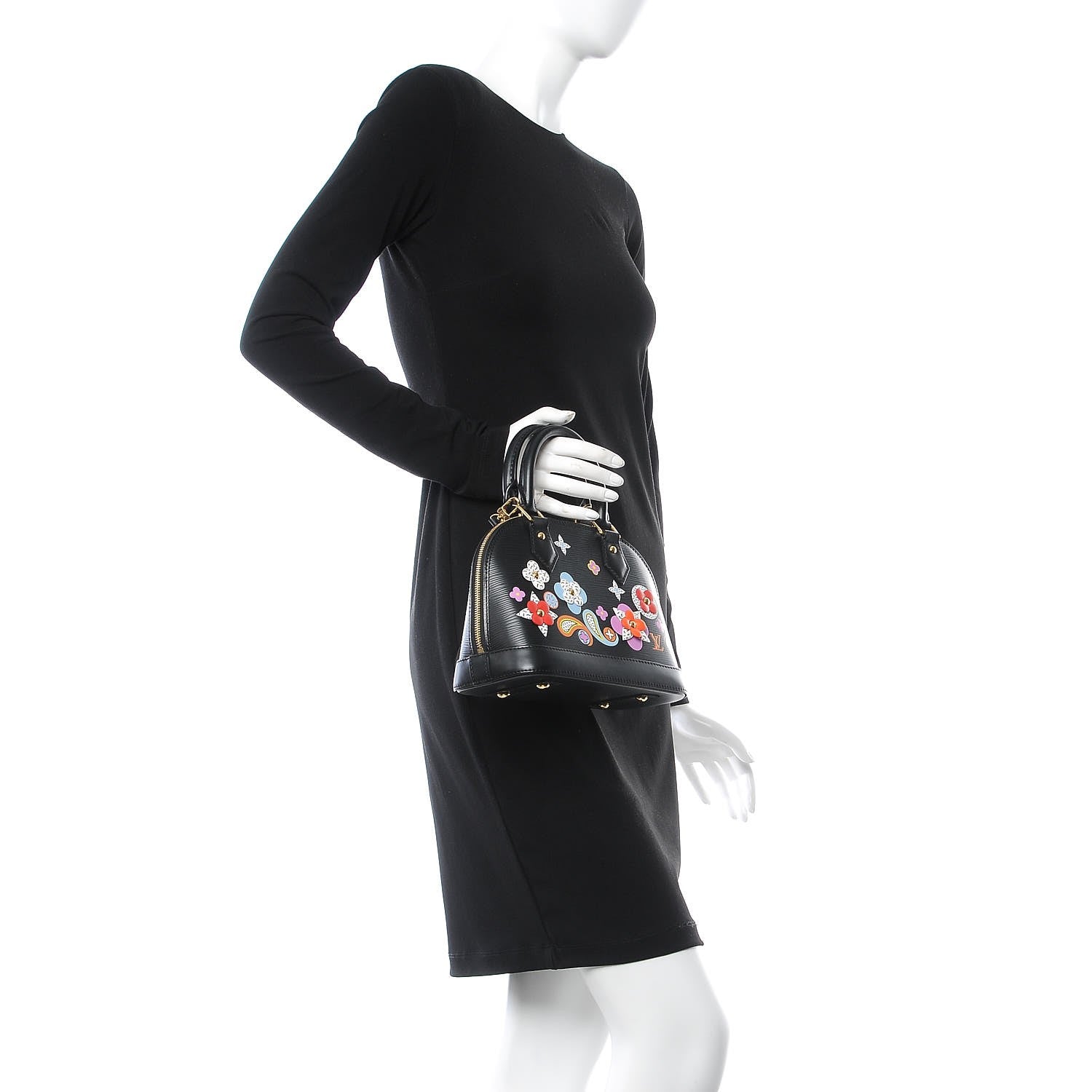 Louis Vuitton Epi Blooming Flowers Alma BB Black 3 of 8