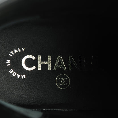 Chanel Calfskin Camellia Short Boots 36 Black 7 of 9