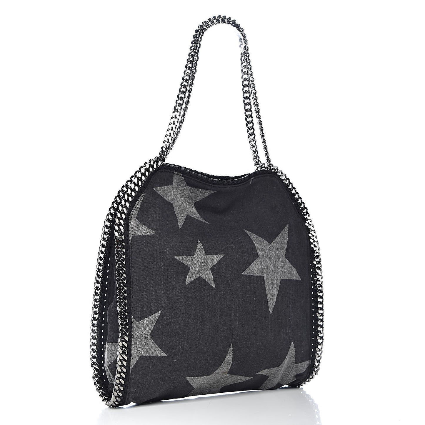 Denim Star Small Falabella Tote Black