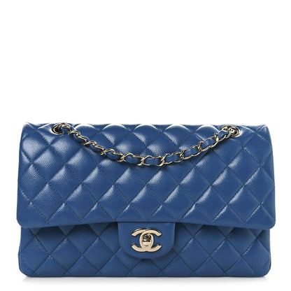 Chanel Caviar Quilted Medium Double Flap Blue 1 of 13