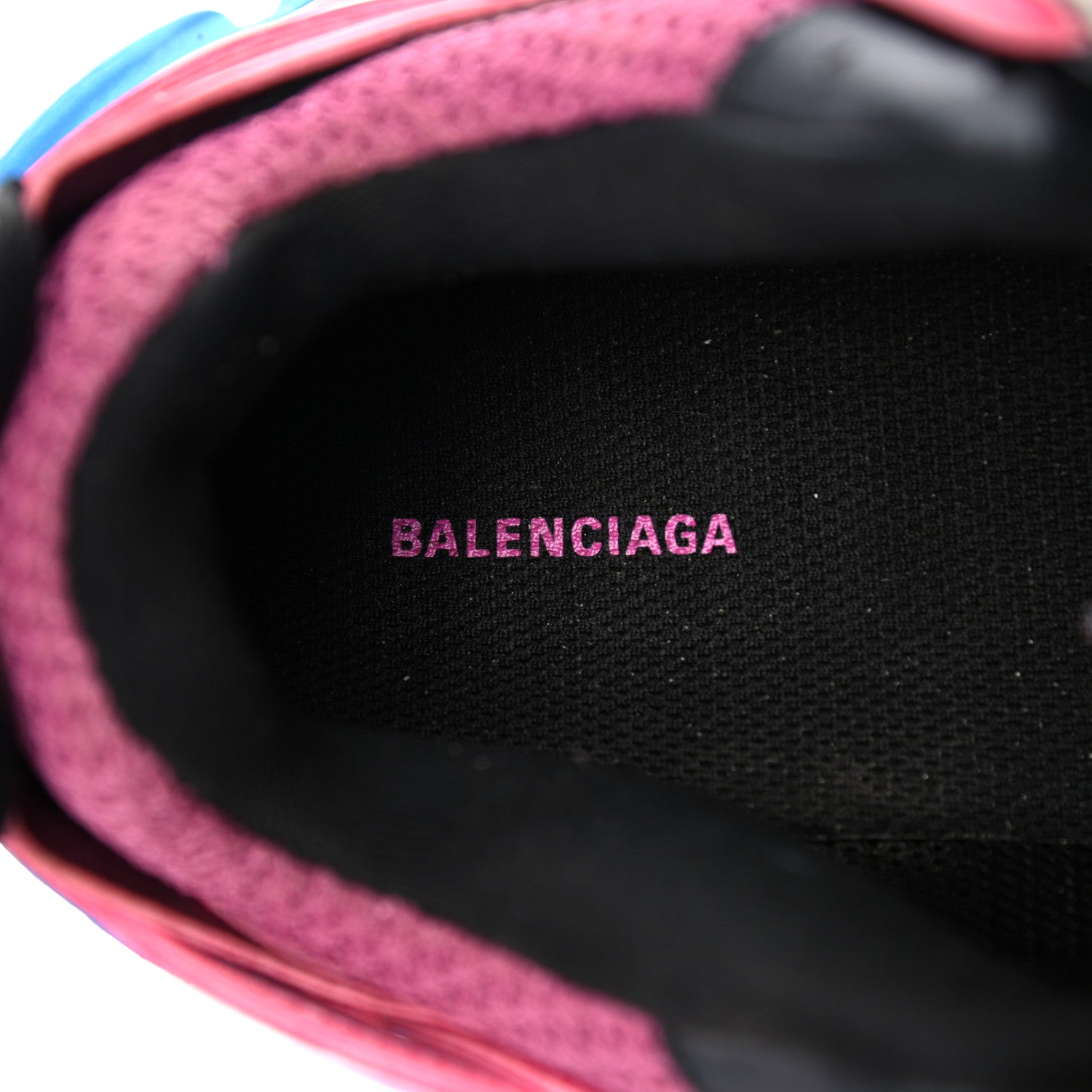 Balenciaga Mesh Nylon Metallic Fabric Womens Track Sneakers 40 Pink Blue 6 of 11