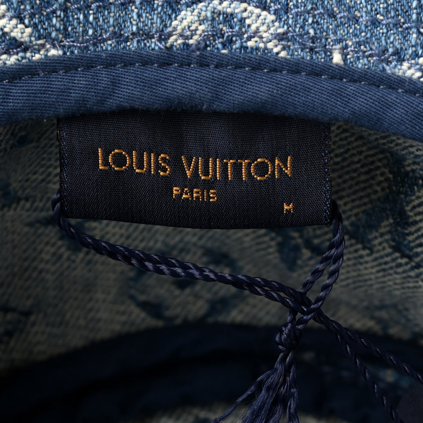 Monogram Denim Fringe Bob Bucket Hat M Blue