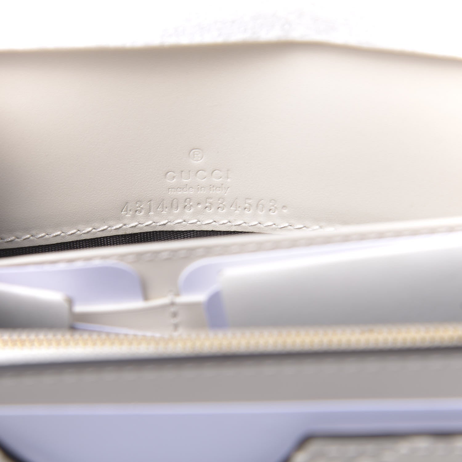 Gucci Guccissima Bow Chain Wallet White 6 of 9