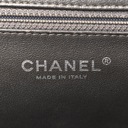 Chanel Metallic Caviar Quilted Clutch Dark Silver 6 of 9