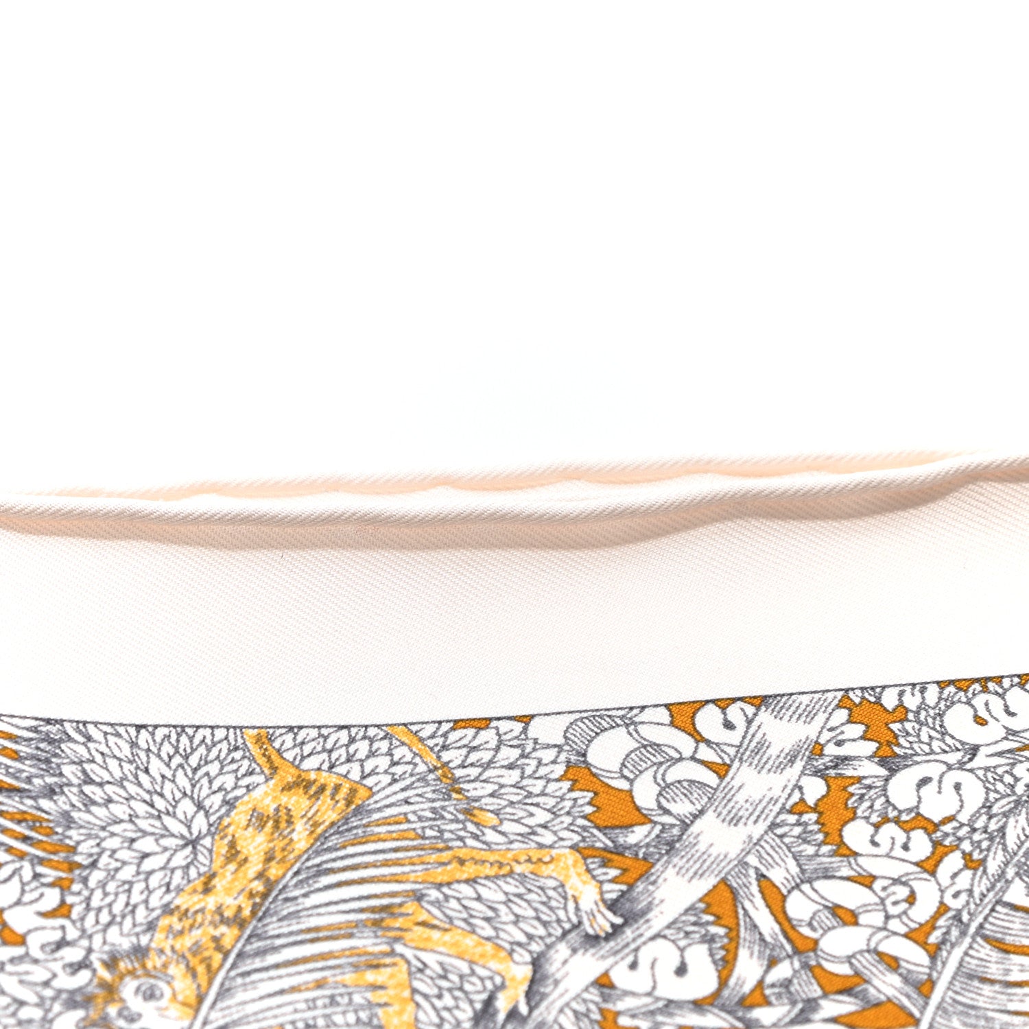 Hermes Silk Faubourg Tropical Scarf 90 Sepia White Caramel 8 of 14