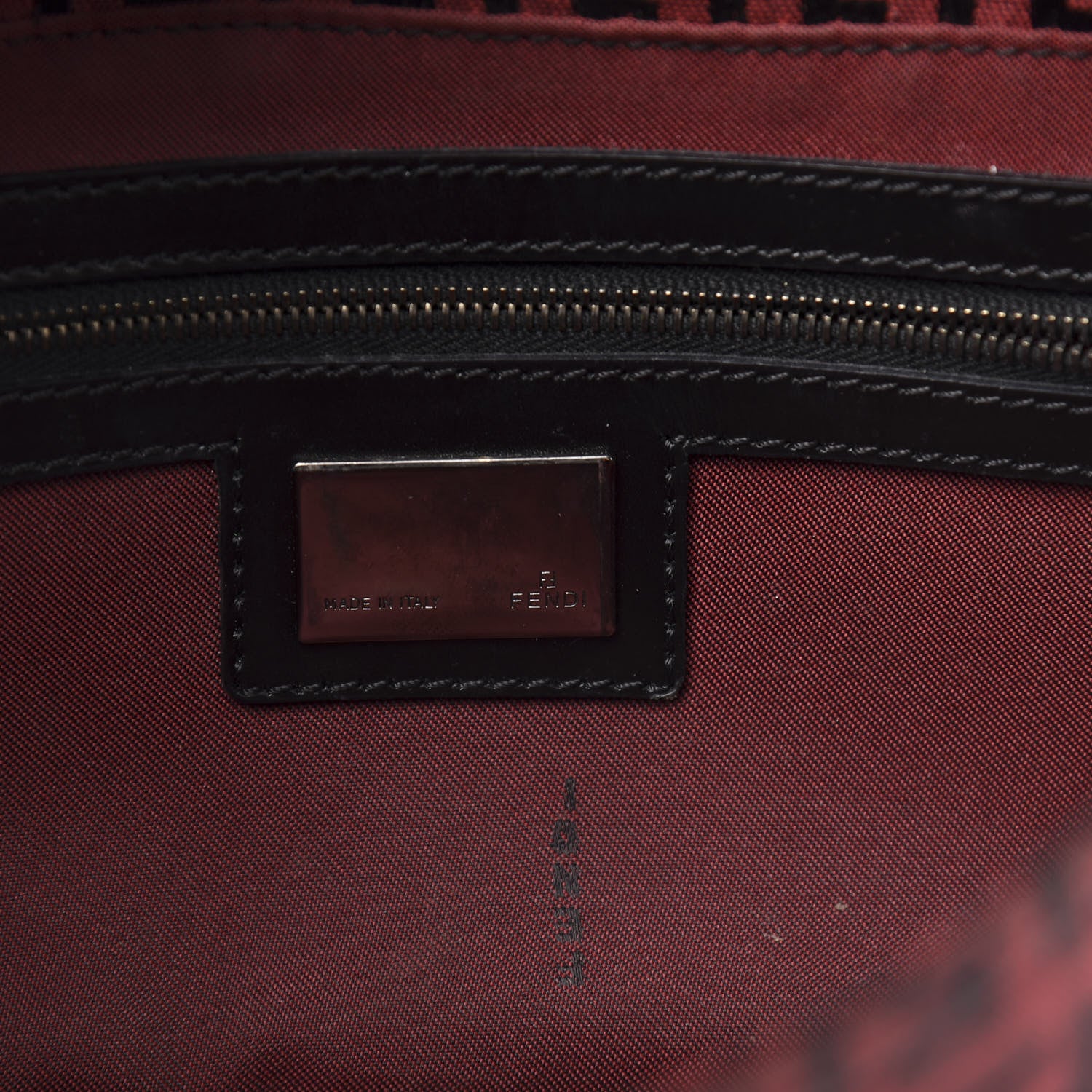 Fendi Zucchino Baguette Red Black 6 of 15