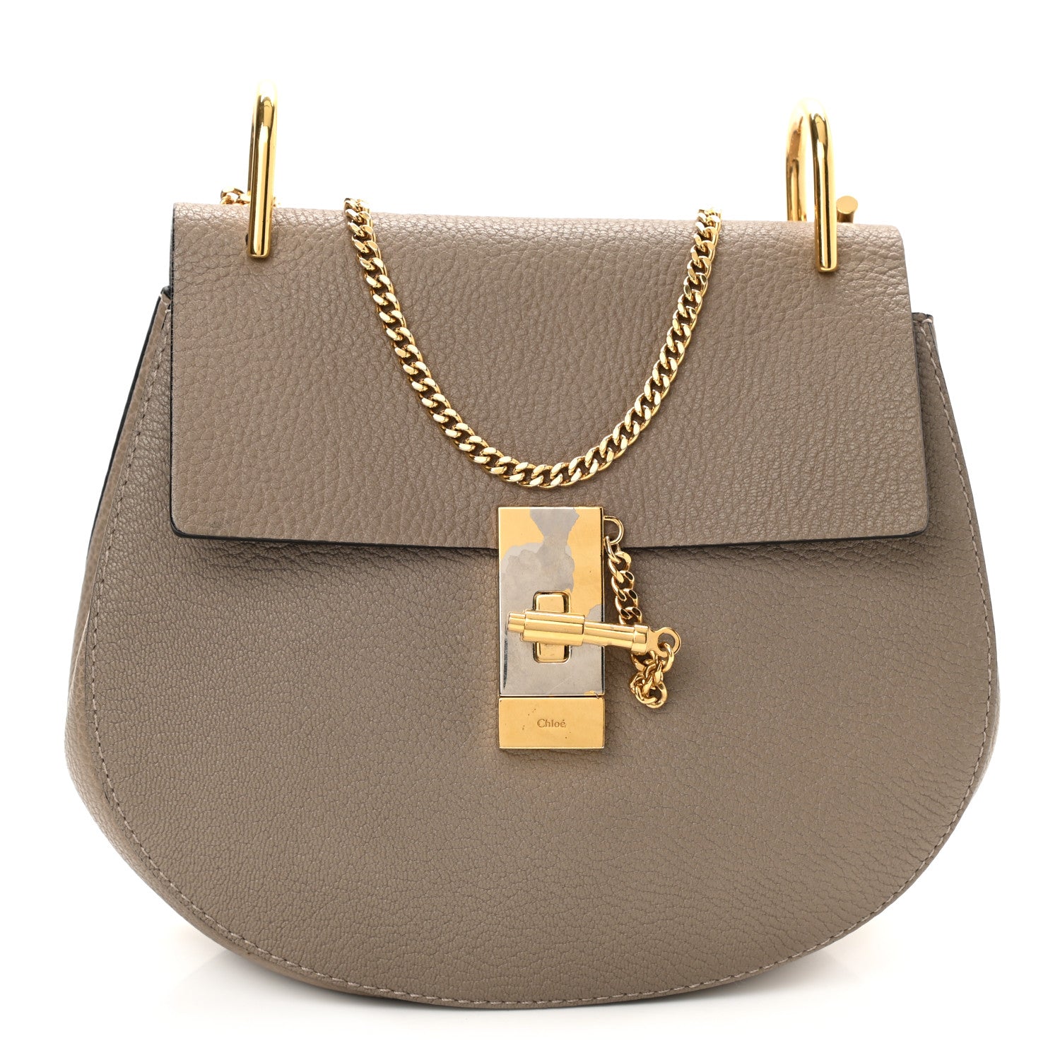 Chloe Grained Lambskin Drew Shoulder Bag Motty Grey 1 of 8