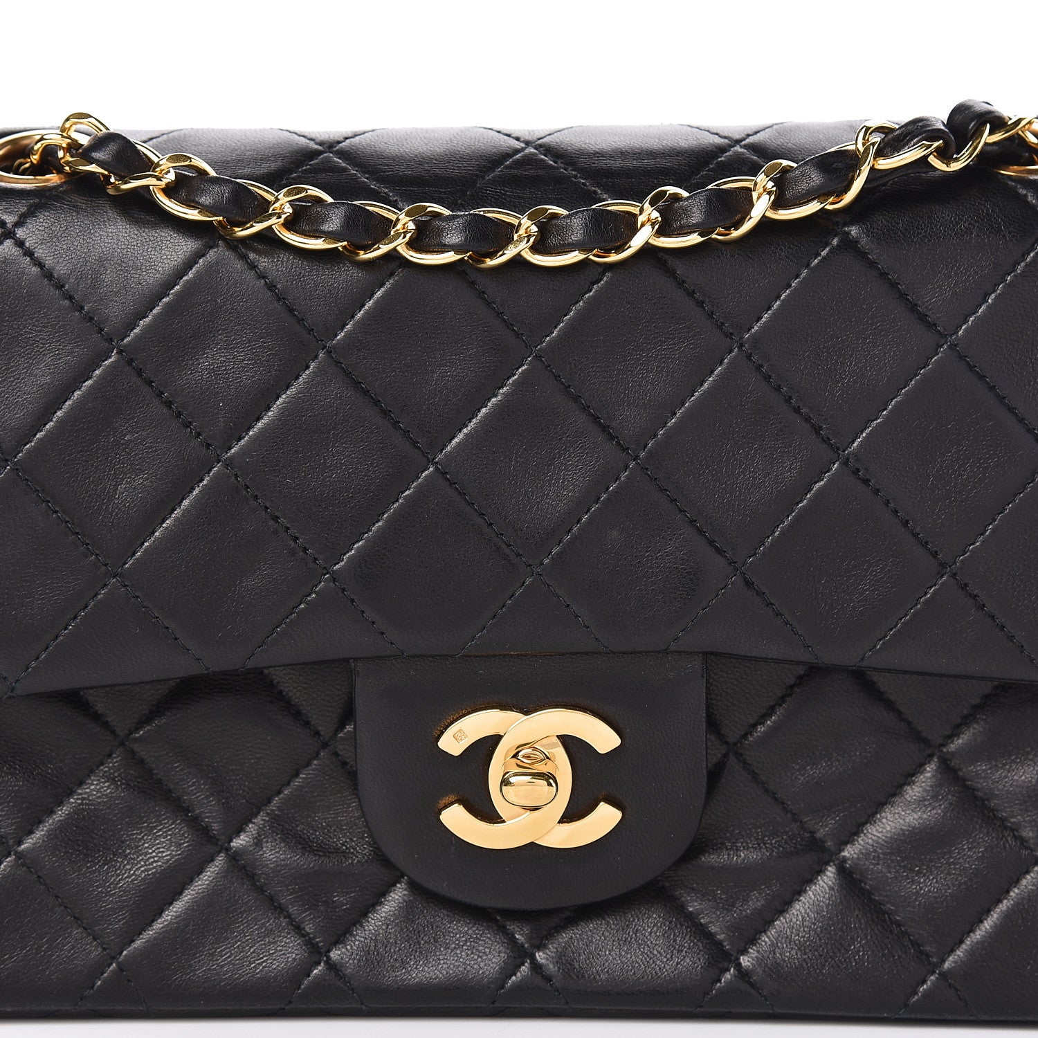 Chanel Lambskin Quilted Small Double Flap Black 12 of 16