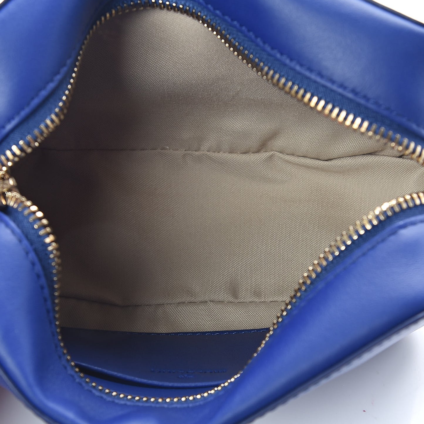 Calfskin Nappa Blossom Pochette With Strap Neon Blue