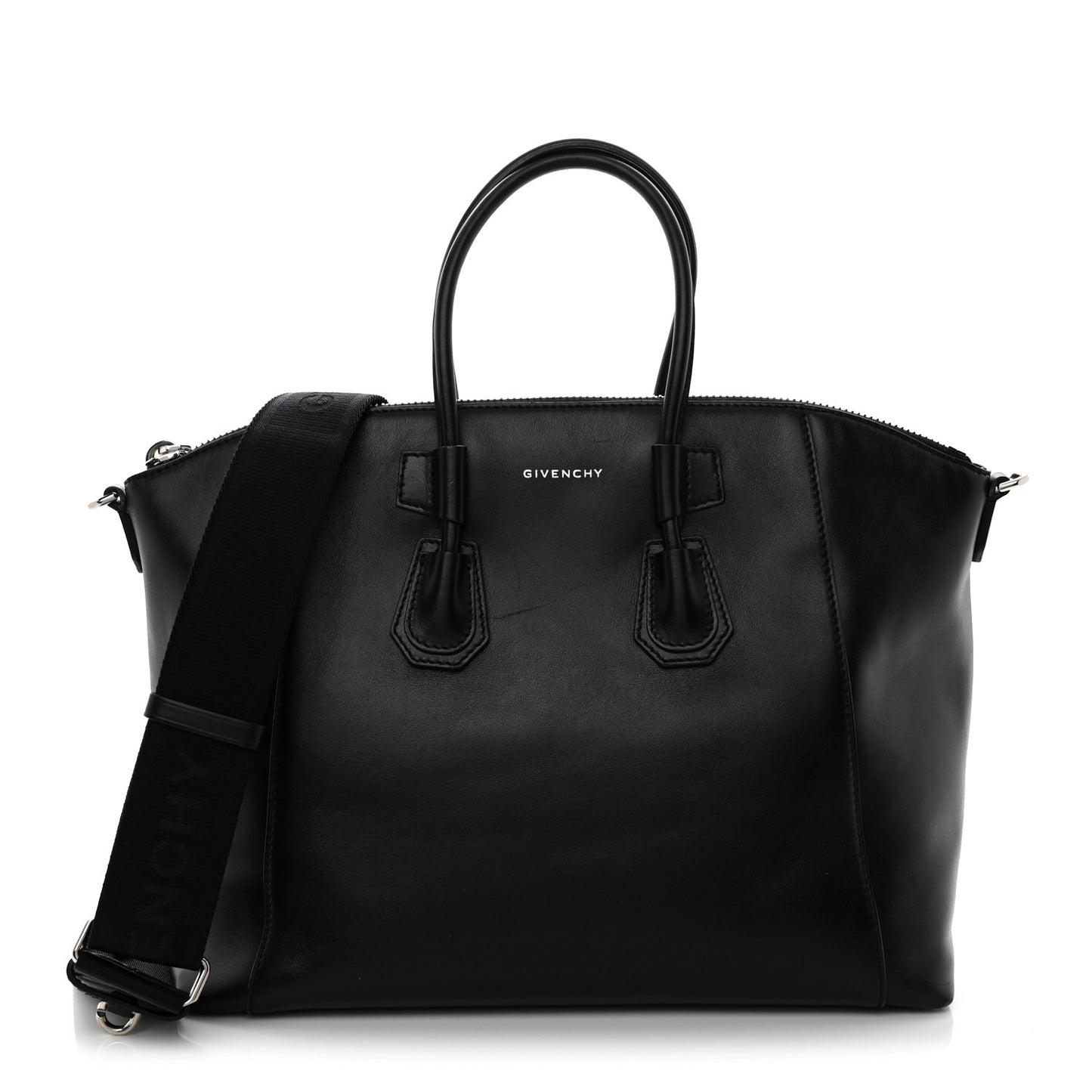 Box Calfskin Small Antigona Sport Top Handle Bag  Black