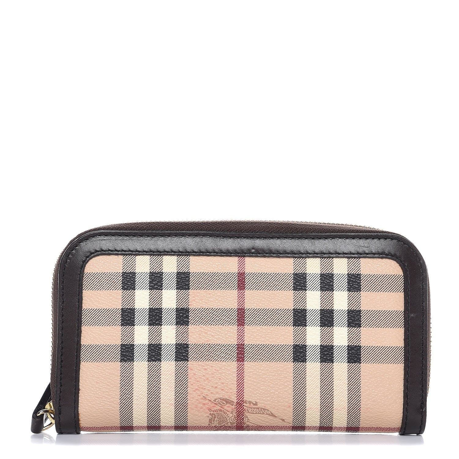 Burberry Haymarket Check Large Ziggy Zip Around Wallet Chocolate 1 of 11