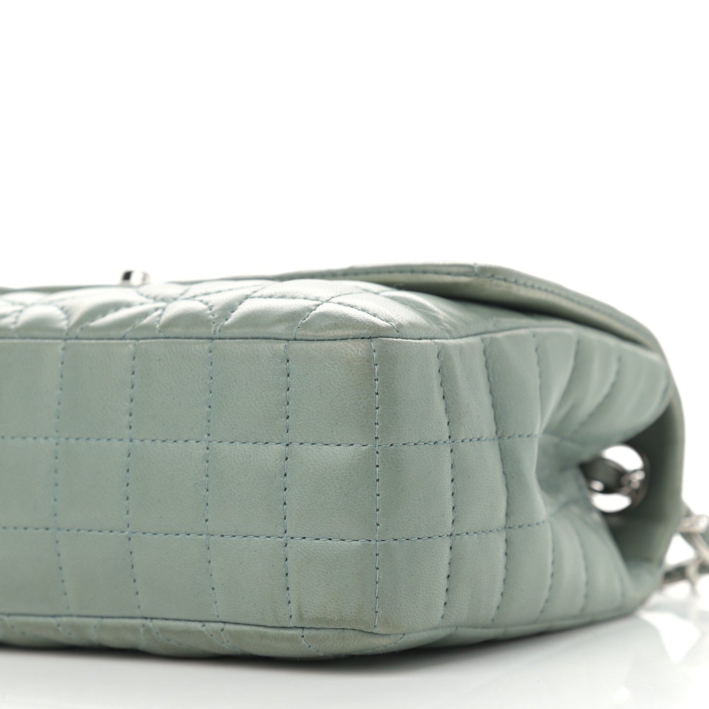 Lambskin Quilted Lady Graphic Flap Green