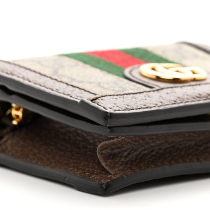 Gucci GG Supreme Monogram Web Ophidia Chain Card Case Wallet Beige New Acero 7 of 8