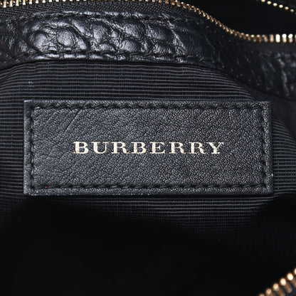 Burberry Signature Grain Calfskin Check Embossed Small Chichester Crossbody Clutch Bag Black 6 of 9