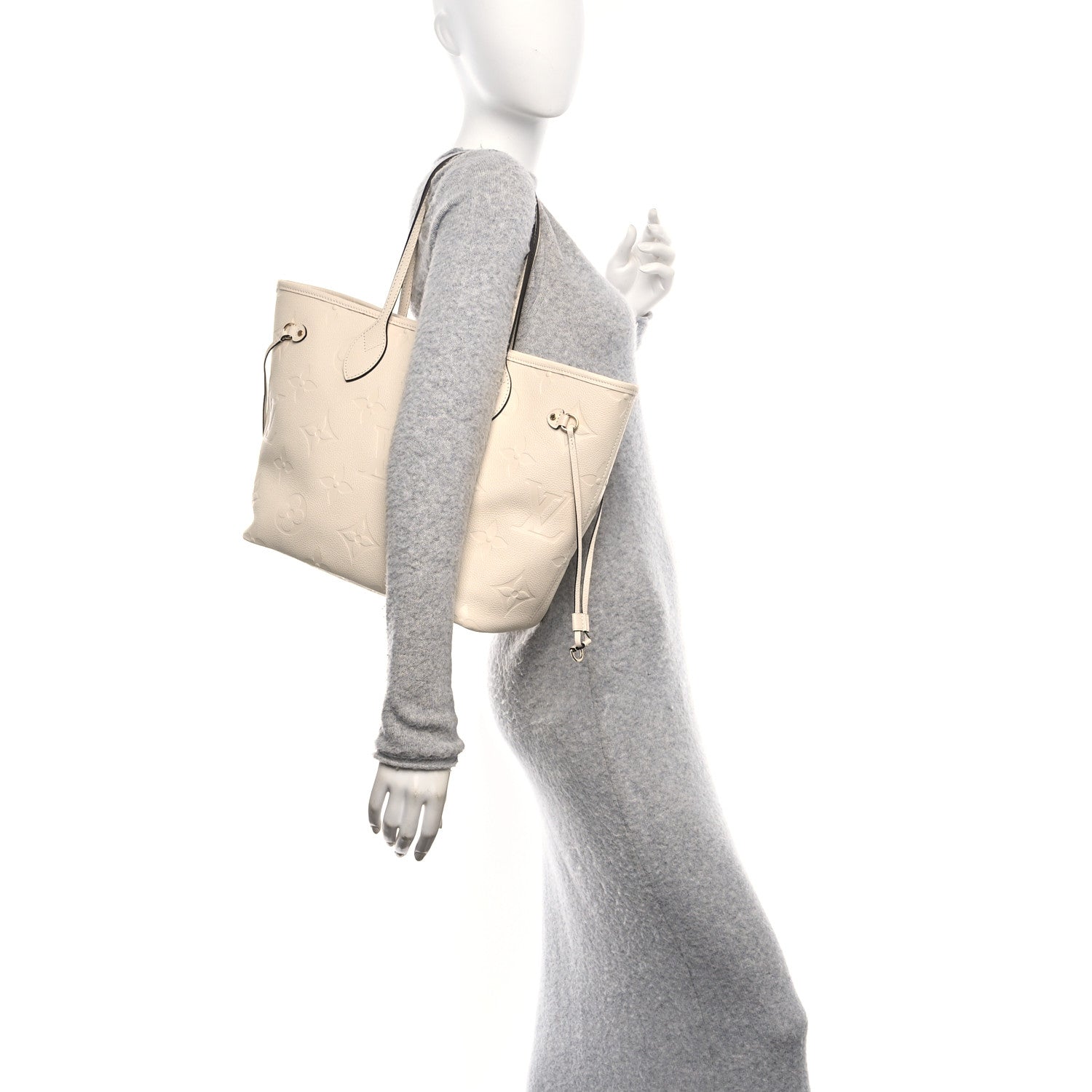 Louis Vuitton Empreinte Monogram Giant Neverfull MM Cream 2 of 10