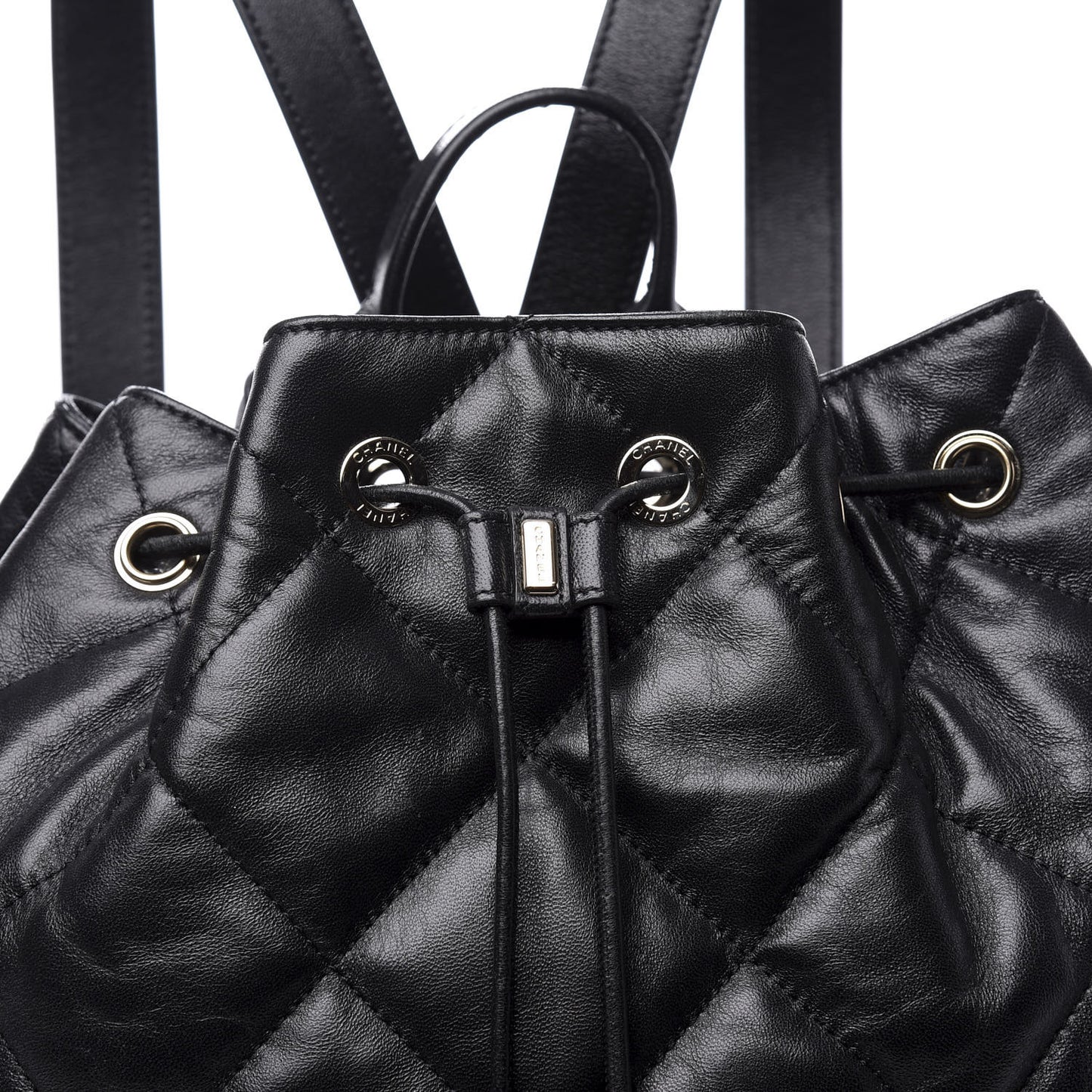 Lambskin Quilted Backpack Black