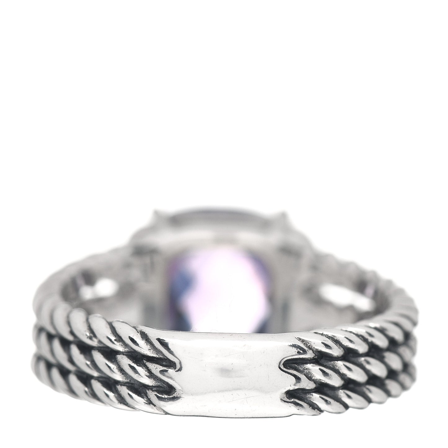 Sterling Silver Diamond Amethyst 10mm Petite Wheaton Ring 54 6.75