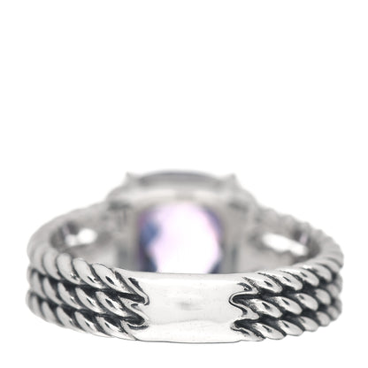 David Yurman Sterling Silver Diamond Amethyst 10mm Petite Wheaton Ring 54 6.75 4 of 5
