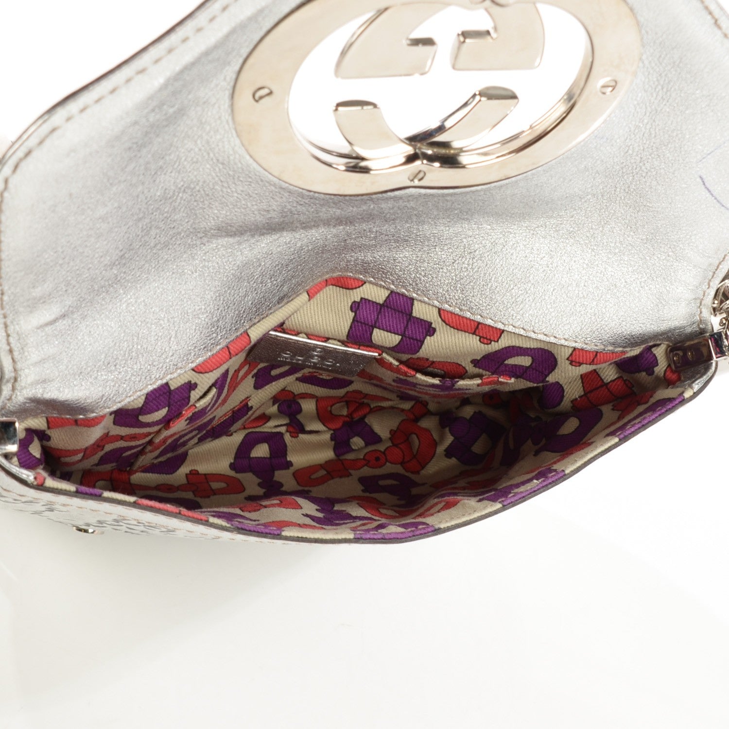 Gucci Guccissima Small Britt Tassel Shoulder Bag Silver 7 of 7