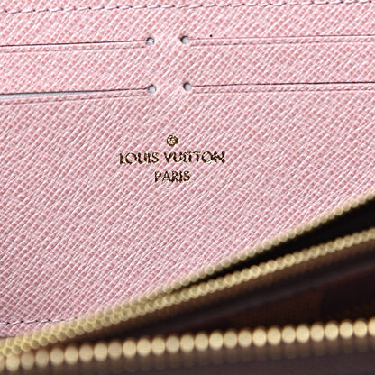 Louis Vuitton Damier Ebene Clemence Wallet Rose Ballerine 6 of 9