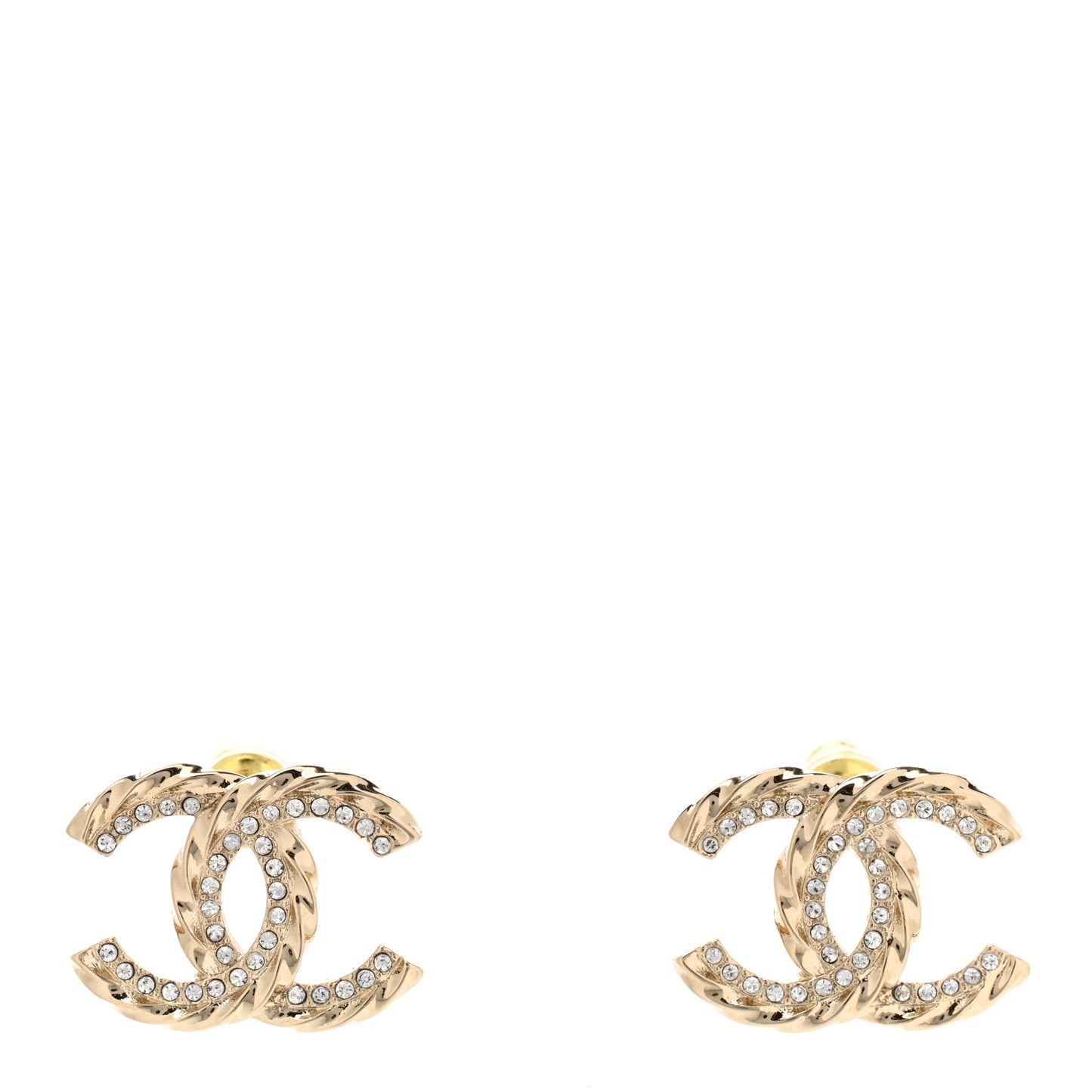 Crystal CC Earrings Gold