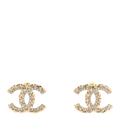 Chanel Crystal CC Earrings Gold 1 of 4