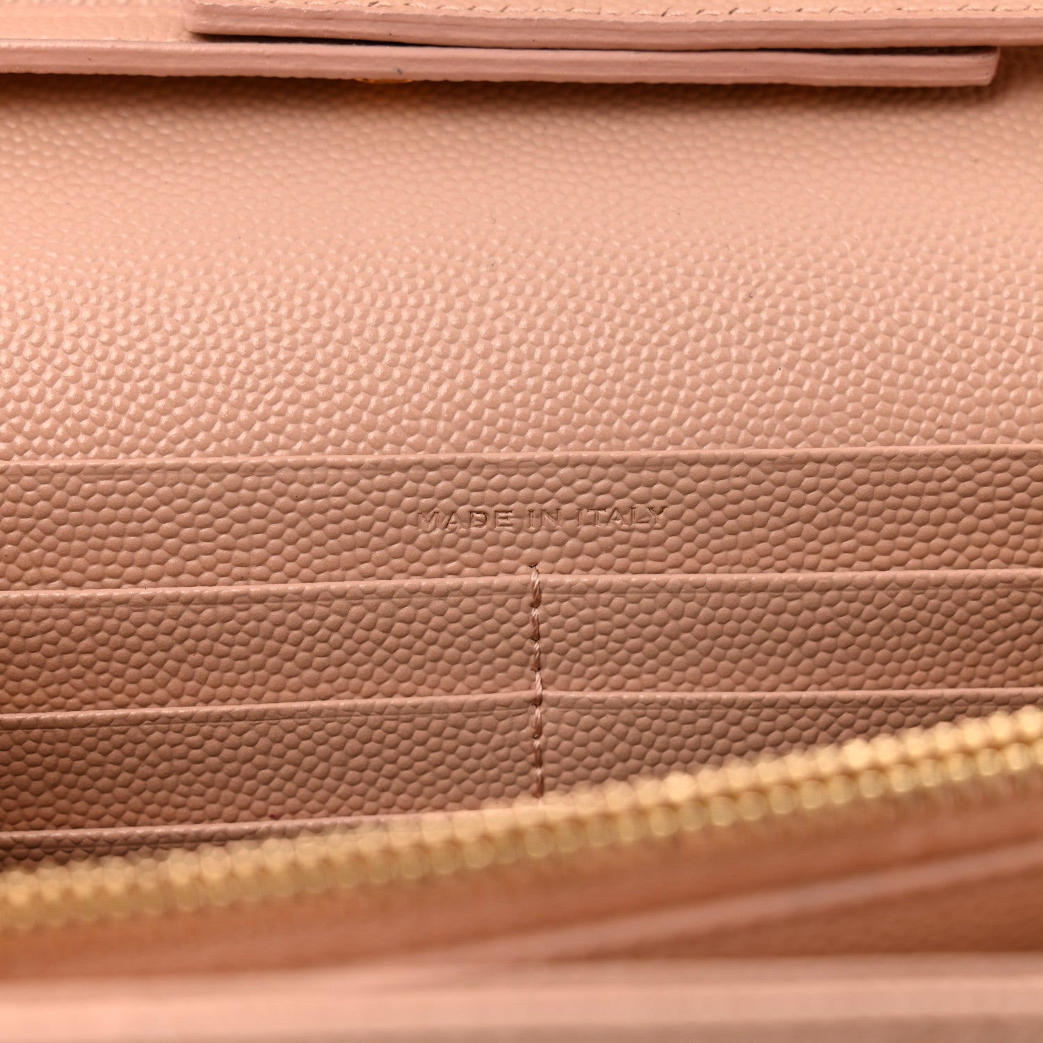 Saint Laurent Grain De Poudre Matelasse Chevron Monogram Chain Wallet Pale Pink 8 of 16