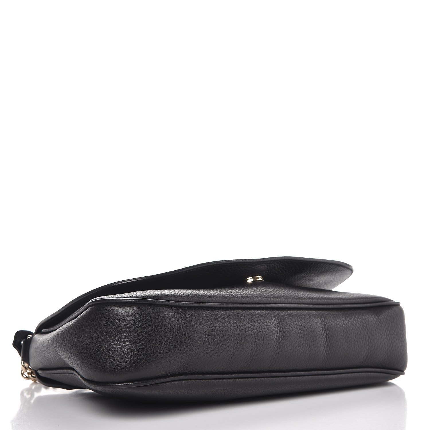 Gucci Pebbled Calfskin Medium Soho Flap Crossbody Black 4 of 7