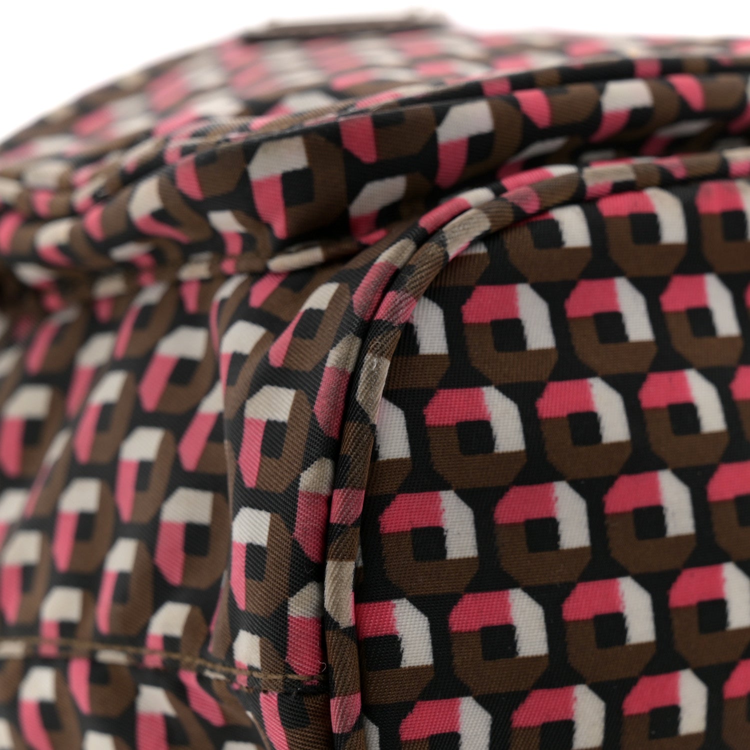 Prada Nylon Saffiano Otta Print Bucket Crossbody Bag Rosa 10 of 11