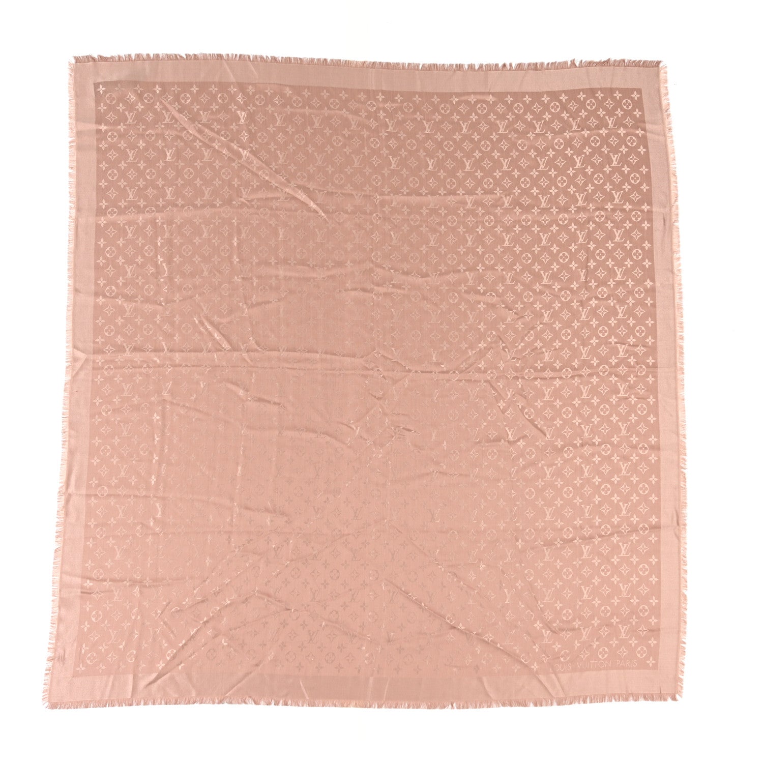 Louis Vuitton Silk Wool Monogram Shawl Kraft 1 of 5