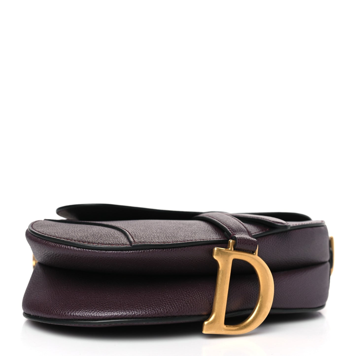 Grained Calfskin Saddle Bag Burgundy