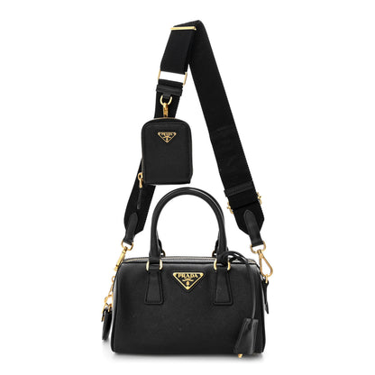 Prada Saffiano Lux Top Handle Crossbody Bag Black 1 of 14