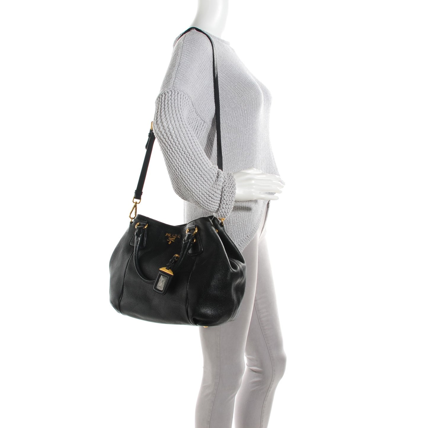 Vitello Daino Shoulder Bag Nero Black