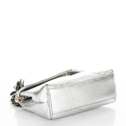 Chanel Metallic Lambskin Quilted Camellia Small Flap Silver 4 of 6