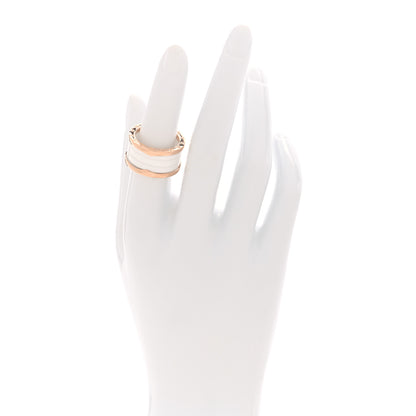 Bulgari 18K Rose Gold White Ceramic B.Zero1 Four-Band Ring 54 6.75 2 of 5