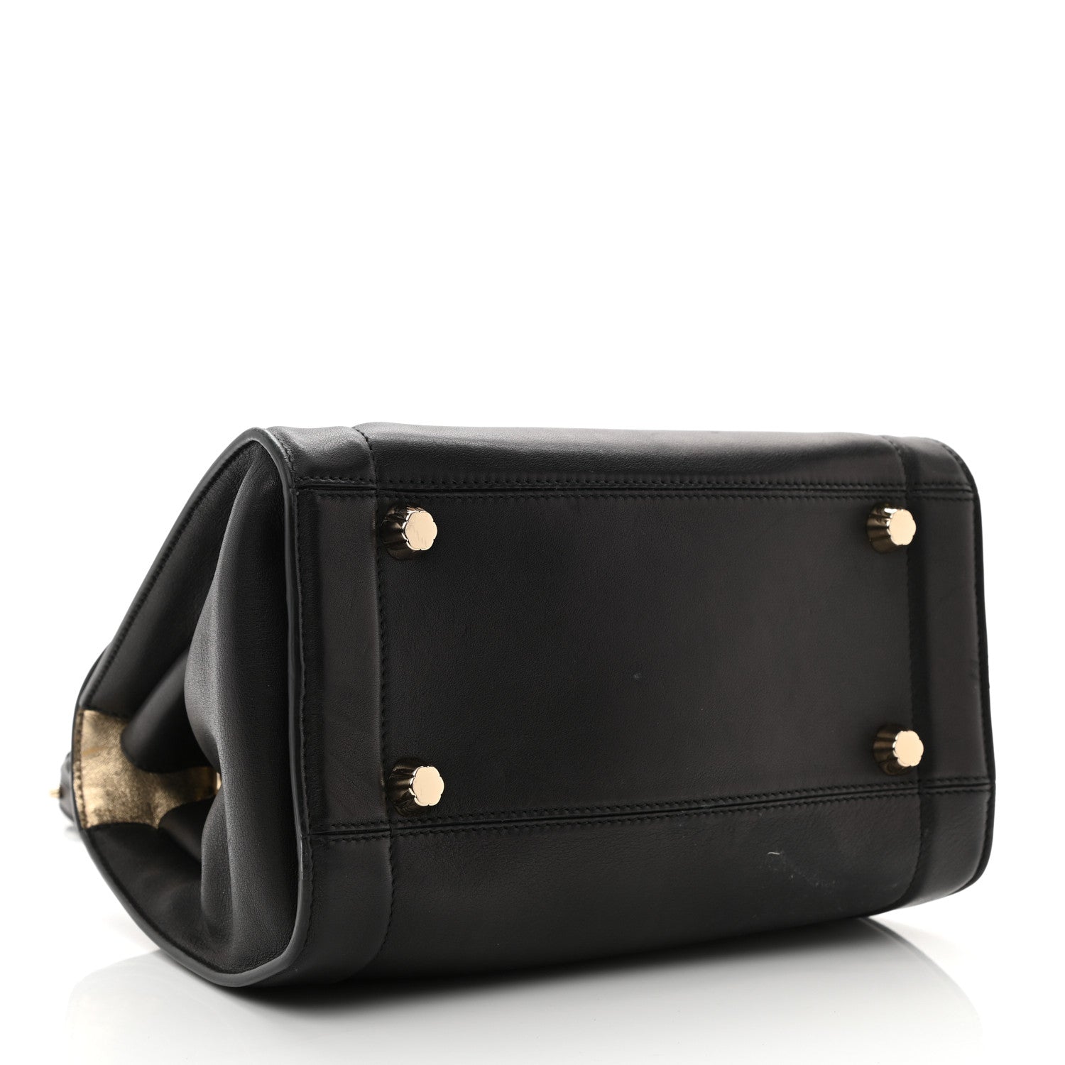 Salvatore Ferragamo Calfskin Sofia Rainbow Top Handle Bag Black 3 of 11